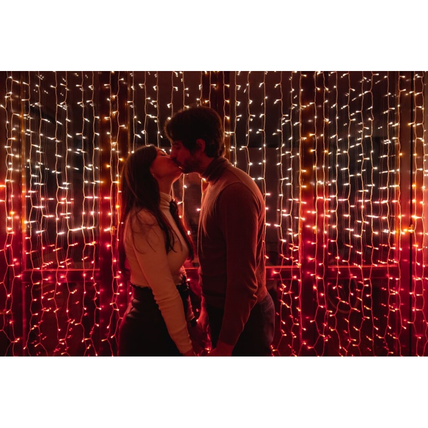 Twinkly - LED RGBW Вулична різдвяна гірлянда-штора з регулюванням яскравості CURTAIN 210xLED 6,1м IP44 Wi-Fi