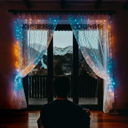 Twinkly - LED RGBW Вулична різдвяна гірлянда-штора з регулюванням яскравості CURTAIN 210xLED 6,1м IP44 Wi-Fi