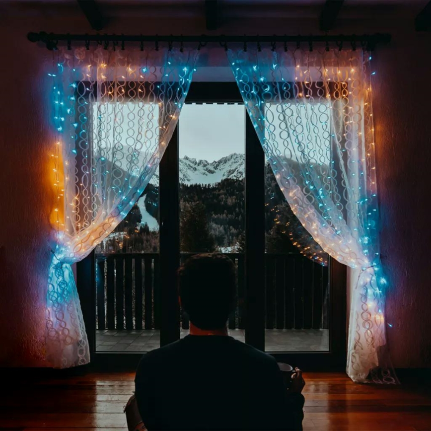 Twinkly - LED RGBW Вулична різдвяна гірлянда-штора з регулюванням яскравості CURTAIN 210xLED 6,1м IP44 Wi-Fi