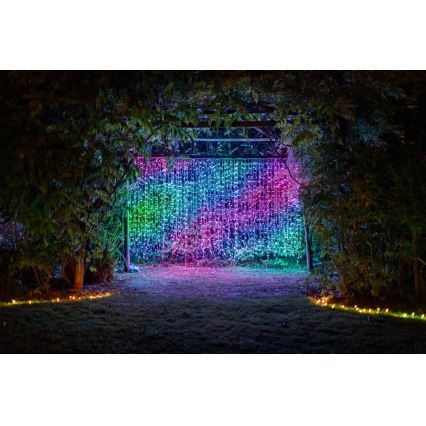 Twinkly - Світлодіодний RGBW димований зовнішній різдвяний занавіс CURTAIN 210xLED 6,1м IP44 Wi-Fi