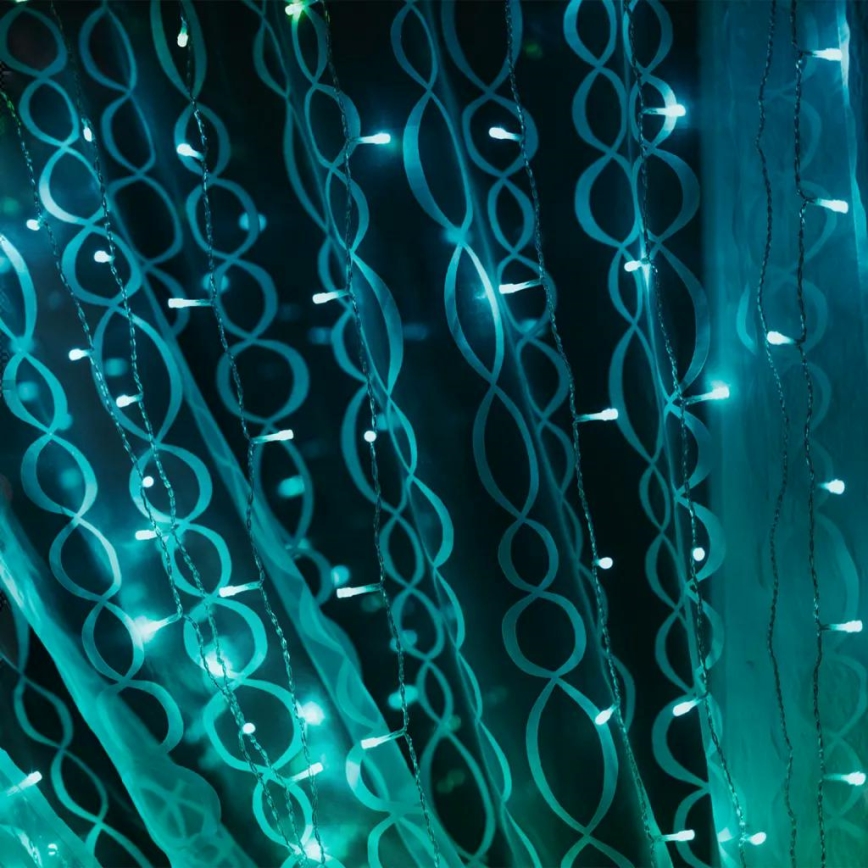 Twinkly - Світлодіодний RGBW димований зовнішній різдвяний занавіс CURTAIN 210xLED 6,1м IP44 Wi-Fi