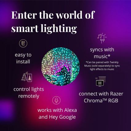 Twinkly - Світлодіодний RGBW димований зовнішній різдвяний занавіс CURTAIN 210xLED 6,1м IP44 Wi-Fi