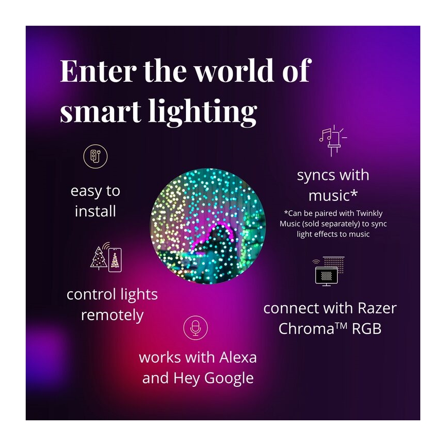 Twinkly - Светодиодная уличная рождественская RGBW гирлянда-водопад с регулированием яркости CURTAIN 210xLED 6,1 м IP44 Wi-Fi