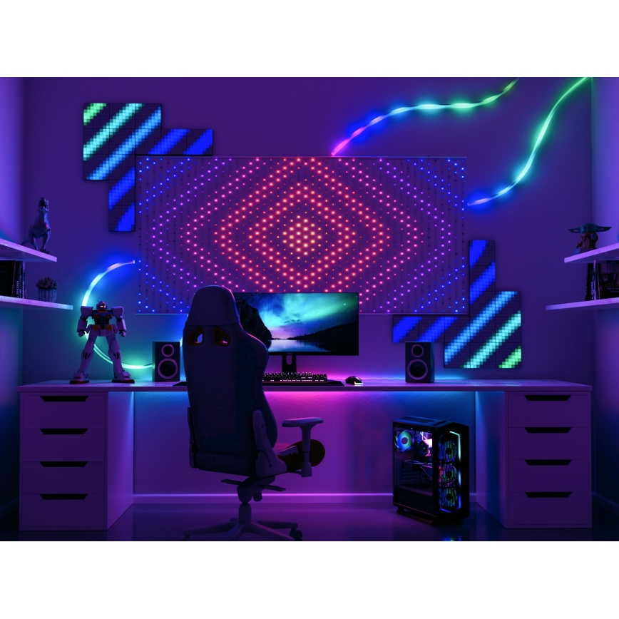 Twinkly - LED RGB Вулична різдвяна гірлянда-штора з регулюванням яскравості MATRIX 480xLED 1x1 м Wi-Fi