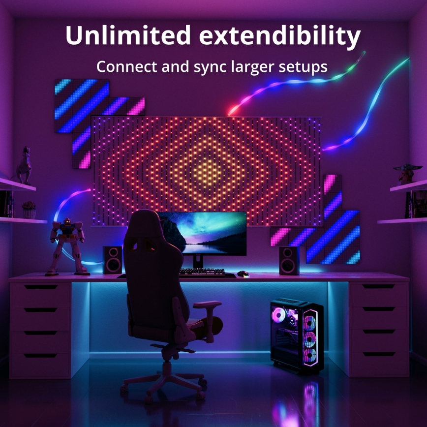 Twinkly - LED RGB Вулична різдвяна гірлянда-штора з регулюванням яскравості MATRIX 480xLED 1x1 м Wi-Fi