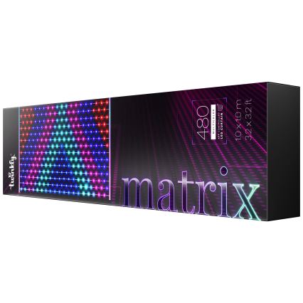 Twinkly - LED RGB Вулична різдвяна гірлянда-штора з регулюванням яскравості MATRIX 480xLED 1x1 м Wi-Fi