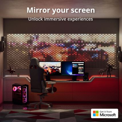 Twinkly - Светодиодный RGB затемняемый рождественский занавес MATRIX 480 светодиодов 1x1 м Wi-Fi