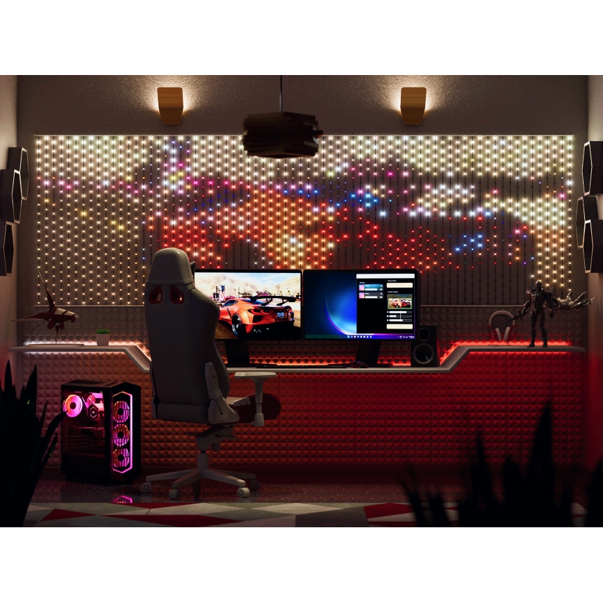 Twinkly - RGB LED регульований різдвяний занавіс MATRIX 480xLED 1x1 м Wi-Fi