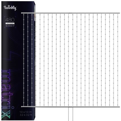 Twinkly - RGB LED регульований різдвяний занавіс MATRIX 480xLED 1x1 м Wi-Fi