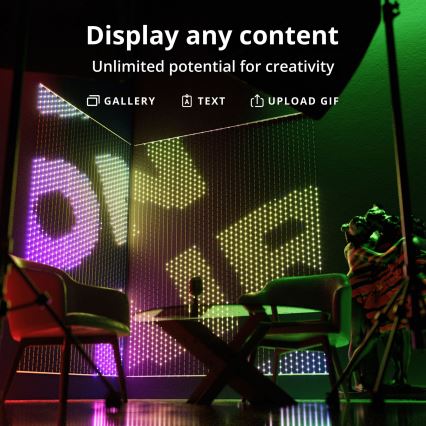 Twinkly - Светодиодная рождественская RGB гирлянда-водопад с регулированием яркости MATRIX 480xLED 1x1 м Wi-Fi