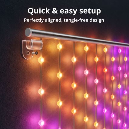 Twinkly - Светодиодная рождественская RGB гирлянда-водопад с регулированием яркости MATRIX 480xLED 1x1 м Wi-Fi