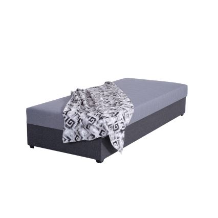 Обитая кушетка с местом для хранения JACOB XL, грузоподъемность 130 кг, 90x200 см, серая