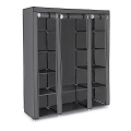 Тканевый шкаф для хранения MATIS 150x175 см, серый, с полками и штангой