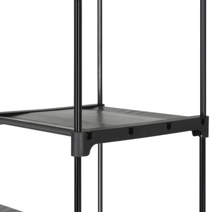 Тканевый шкаф для хранения с полками и штангой для одежды MATIS 140×174 см серый