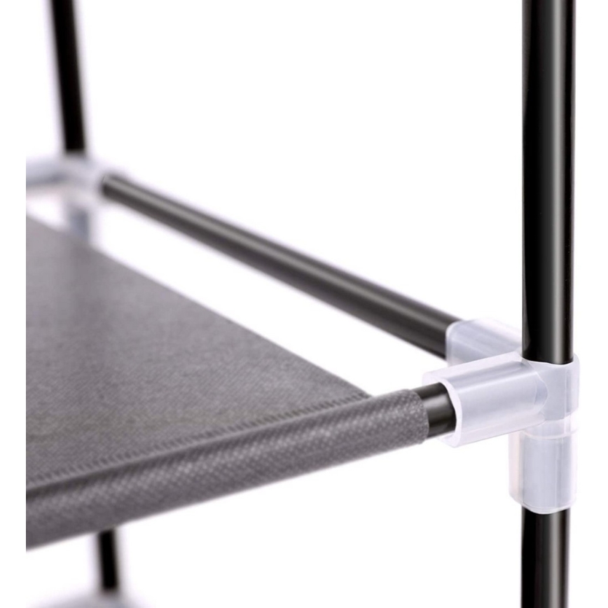 Тканевый шкаф для хранения с полками MATIS 88x160 см, чёрный