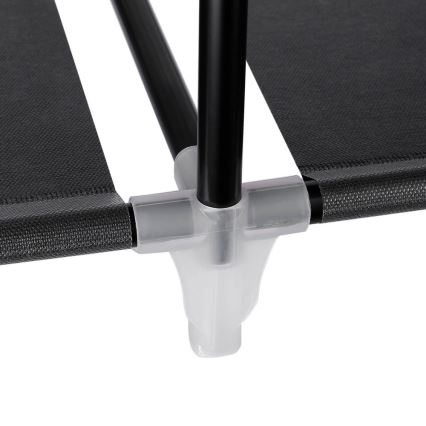 Тканинна шафа для зберігання МАТІС 150x175 см, чорна, із полицями та штангою для одягу