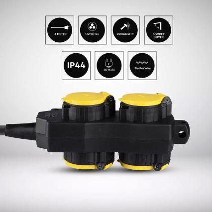 Удлинитель 4Z SCHUKO 3 м IP44