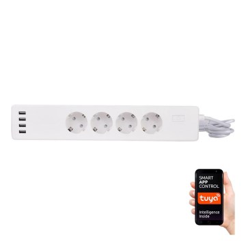 Удлинитель с выключателем 1,8 м + 4xUSB/Wi-Fi Tuya SCHUKO