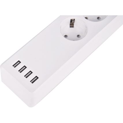 Удлинитель с выключателем 1,8 м + 4xUSB/Wi-Fi Tuya SCHUKO