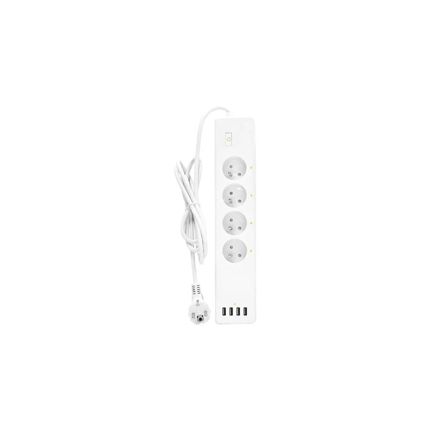 Удлинитель с выключателем SMART 1,8 м 4Z + 4xUSB Wi-Fi Tuya