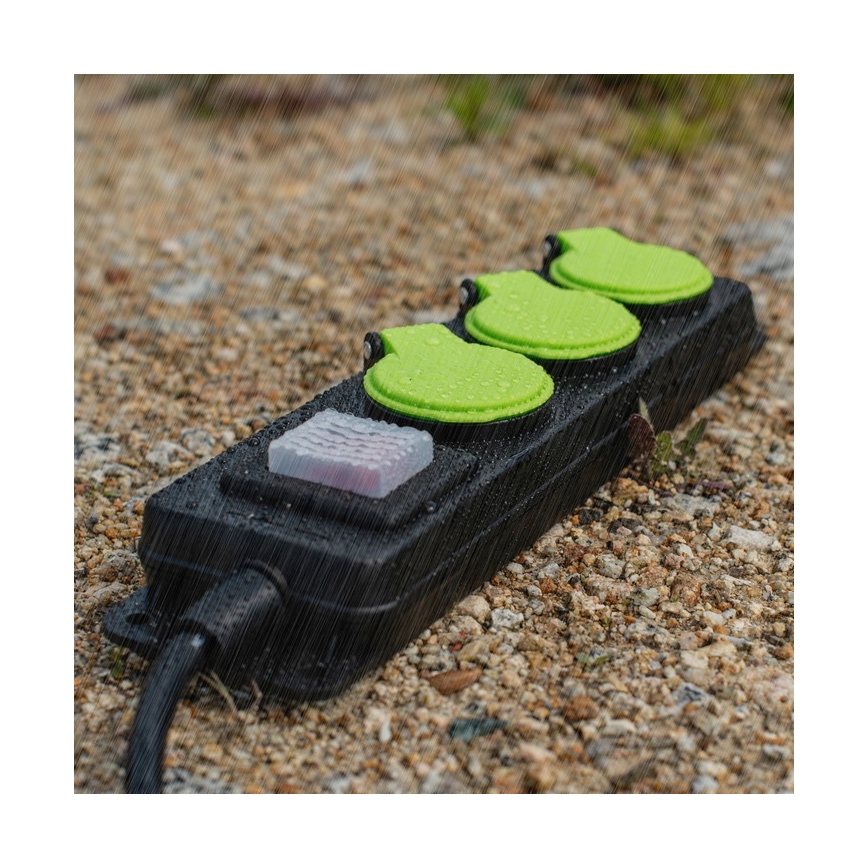 Удлинитель с выключателем, 3 розетки, 20 м, IP44