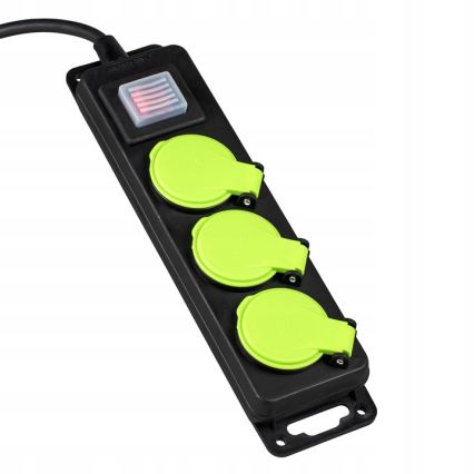 Удлинитель с выключателем, 3 розетки, 20 м, IP44