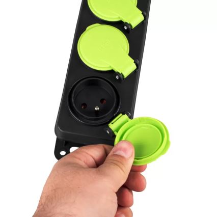 Удлинитель с выключателем, 3 розетки, 5 м, IP44