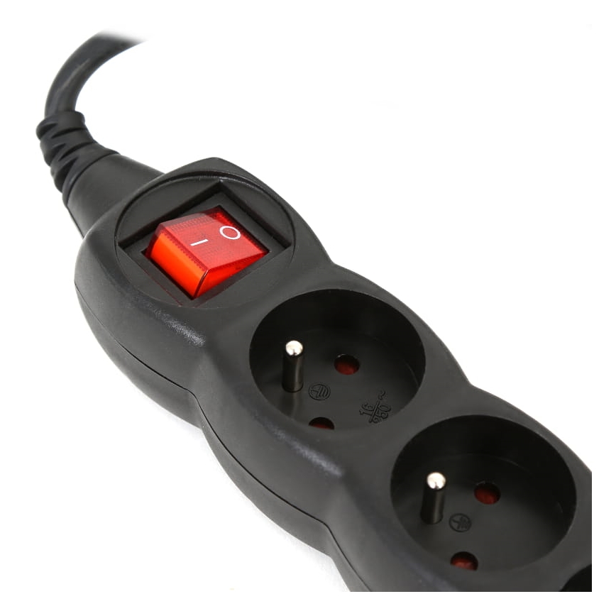 Удлинитель с выключателем 5Z Type E 3 м черный