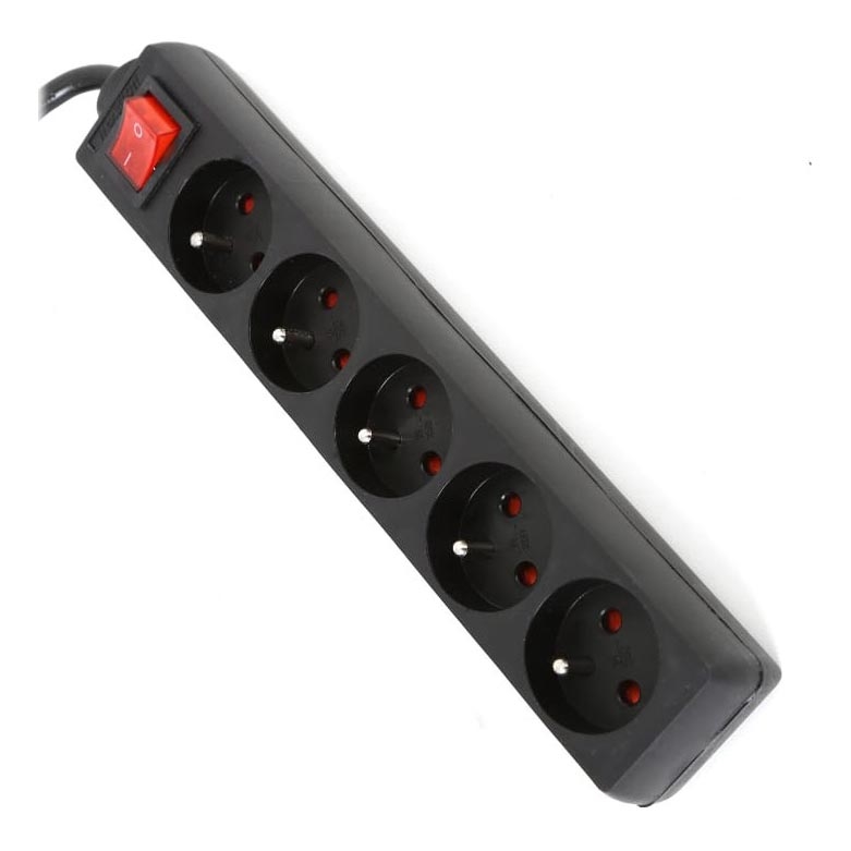 Удлинитель с выключателем 5Z Type E 5 м черный