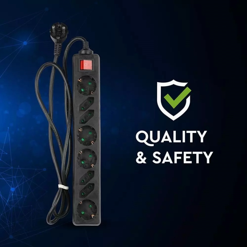 Удлинитель с выключателем SCHUKO 8Z 1,5 м