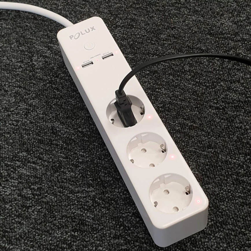 Удлинитель SMART с выключателем 1,5 м + 2xUSB/Wi-Fi Tuya SCHUKO
