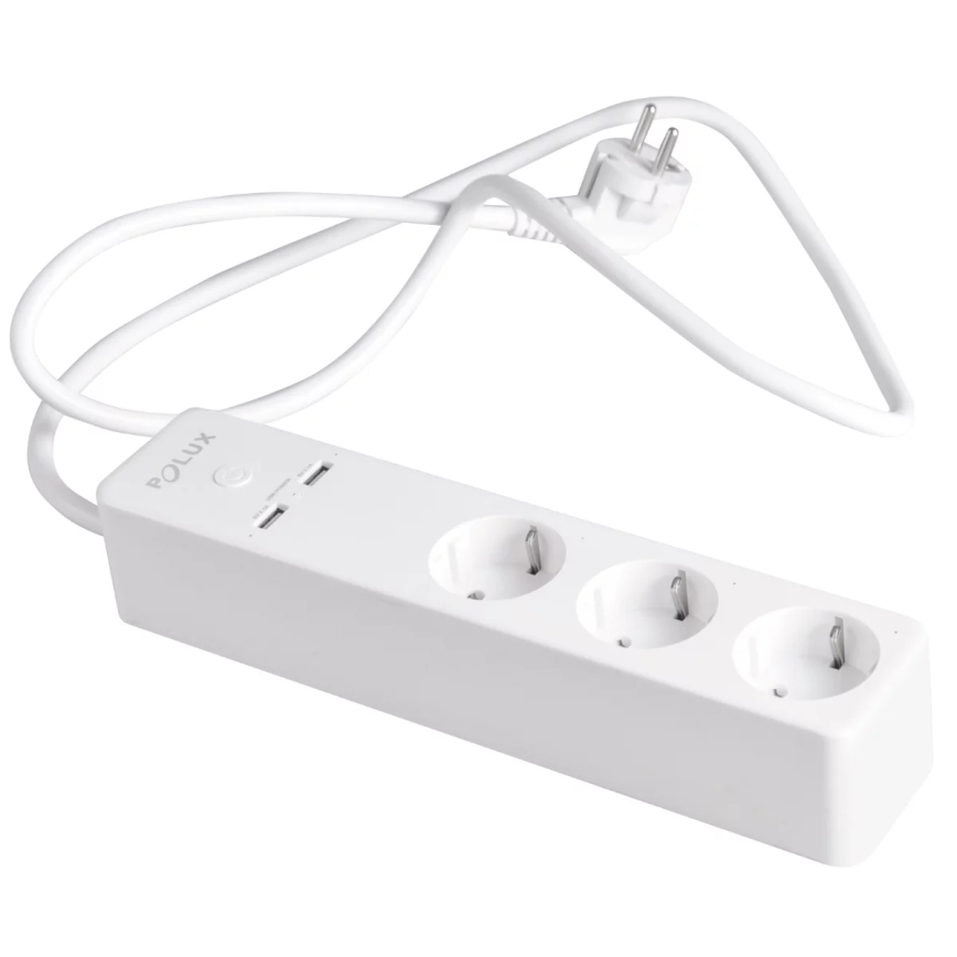 Удлинитель SMART с выключателем 1,5 м + 2xUSB/Wi-Fi Tuya SCHUKO