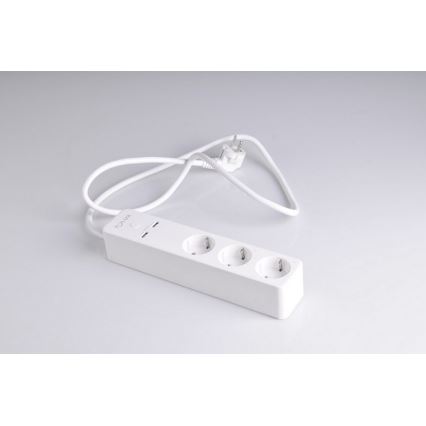 Удлинитель SMART с выключателем 1,5 м + 2xUSB/Wi-Fi Tuya SCHUKO