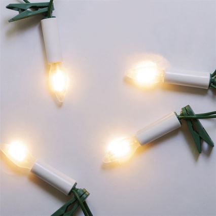 Удлинительная светодиодная уличная рождественская гирлянда FELICIA FILAMENT 20xE10 14 м прозрачный/теплый белый IP44, сделано в ЕС