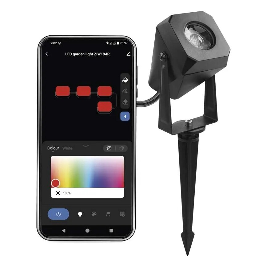 Светодиодная уличная RGBIC-лампа с регулированием яркости GoSmart - удлинительный LED/1,5W/230V 3000-6500K IP65 Wi-Fi Tuya