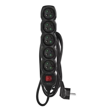 Удлинительный кабель с выключателем 5Z 3 м черный