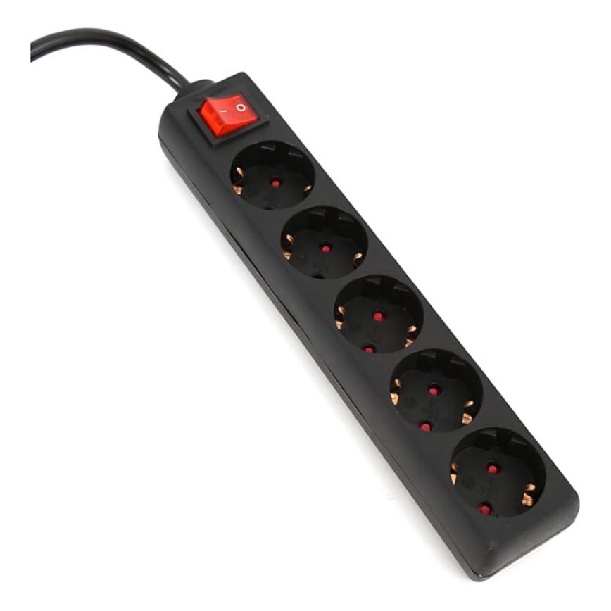 Удлинительный кабель с выключателем 5Z Тип F 5 м SCHUKO черный