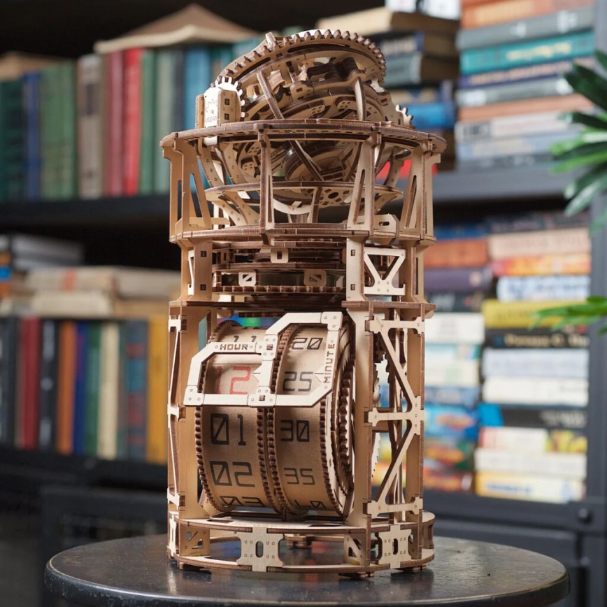 Ugears - 3D дерев'яний механічний пазл Годинниковий механізм з турбійоном