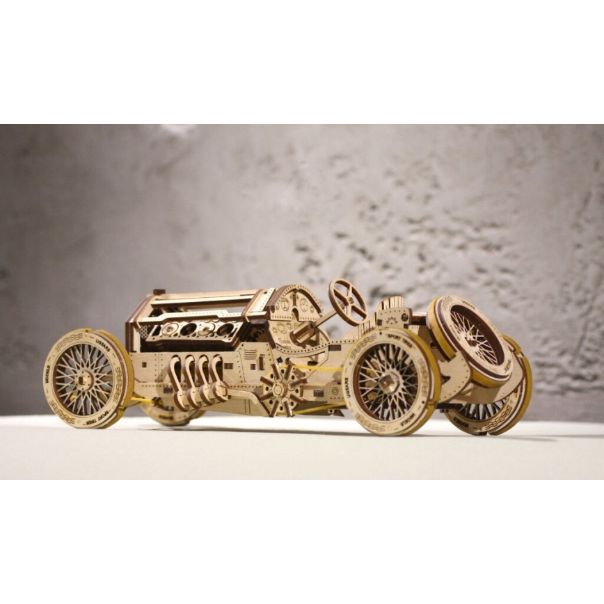 Ugears - 3D дерев'яний механічний пазл U9 Автомобіль Grand Prix