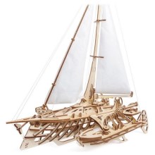 Ugears - 3D дерев'яний механічний пазл Вітрильний човен Merihobus тримаран