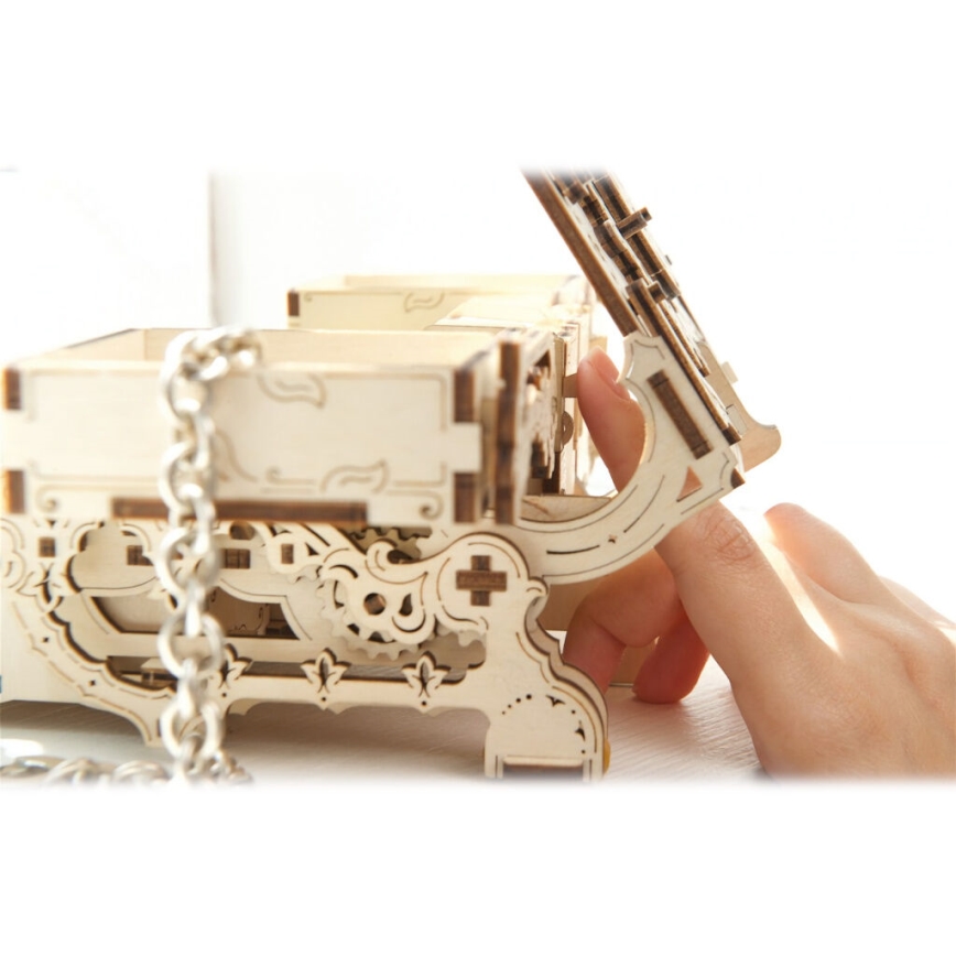 Ugears - 3D деревянная механическая головоломка Старинная шкатулка для драгоценностей