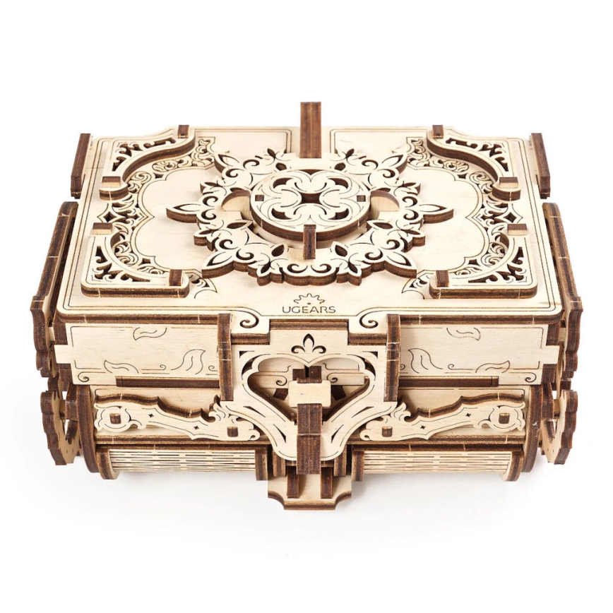 Ugears - 3D деревянная механическая головоломка Старинная шкатулка для драгоценностей