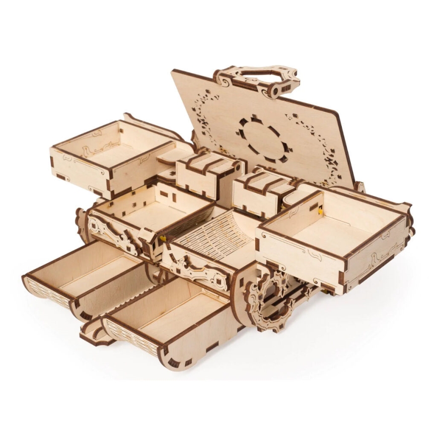 Ugears - 3D деревянная механическая головоломка Старинная шкатулка для драгоценностей