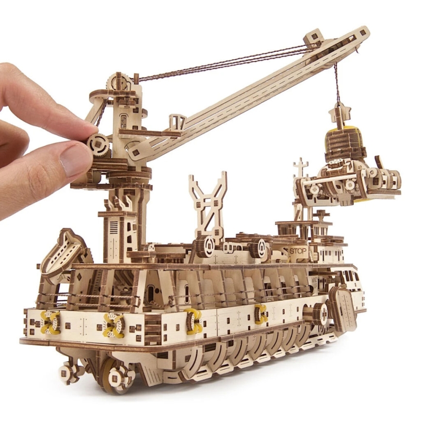 Ugears - Деревянная механическая 3D-головоломка Исследовательское судно