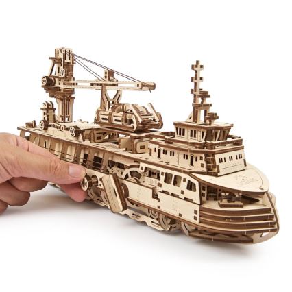 Ugears - Деревянная механическая 3D-головоломка Исследовательское судно