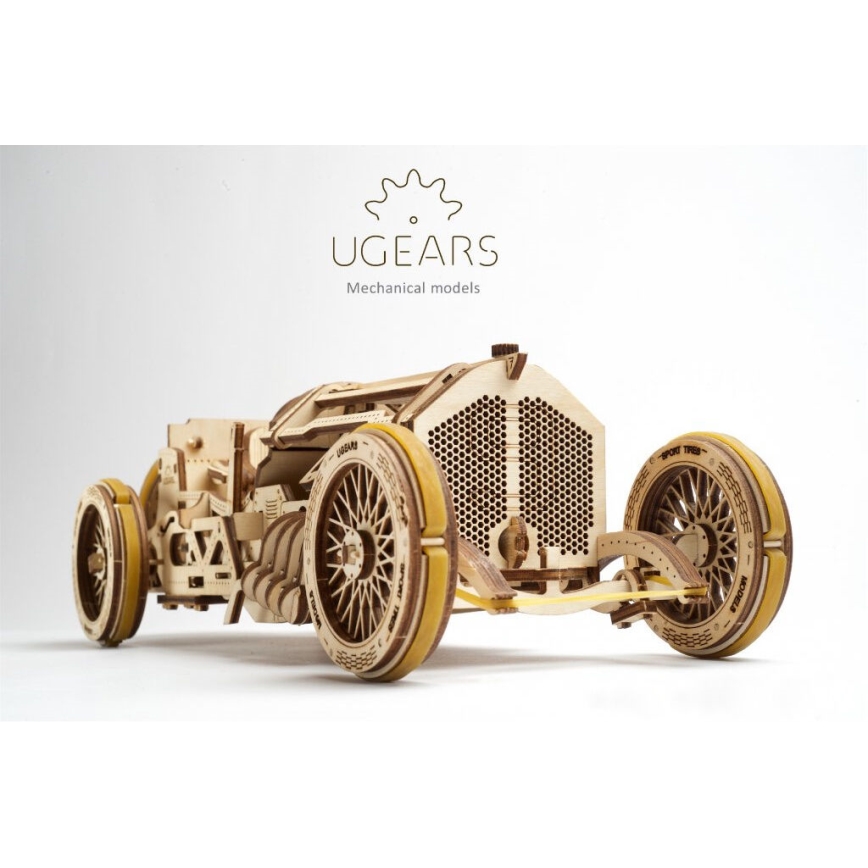 Ugears - Деревянная механическая 3D-головоломка U9 Автомобиль Grand Prix