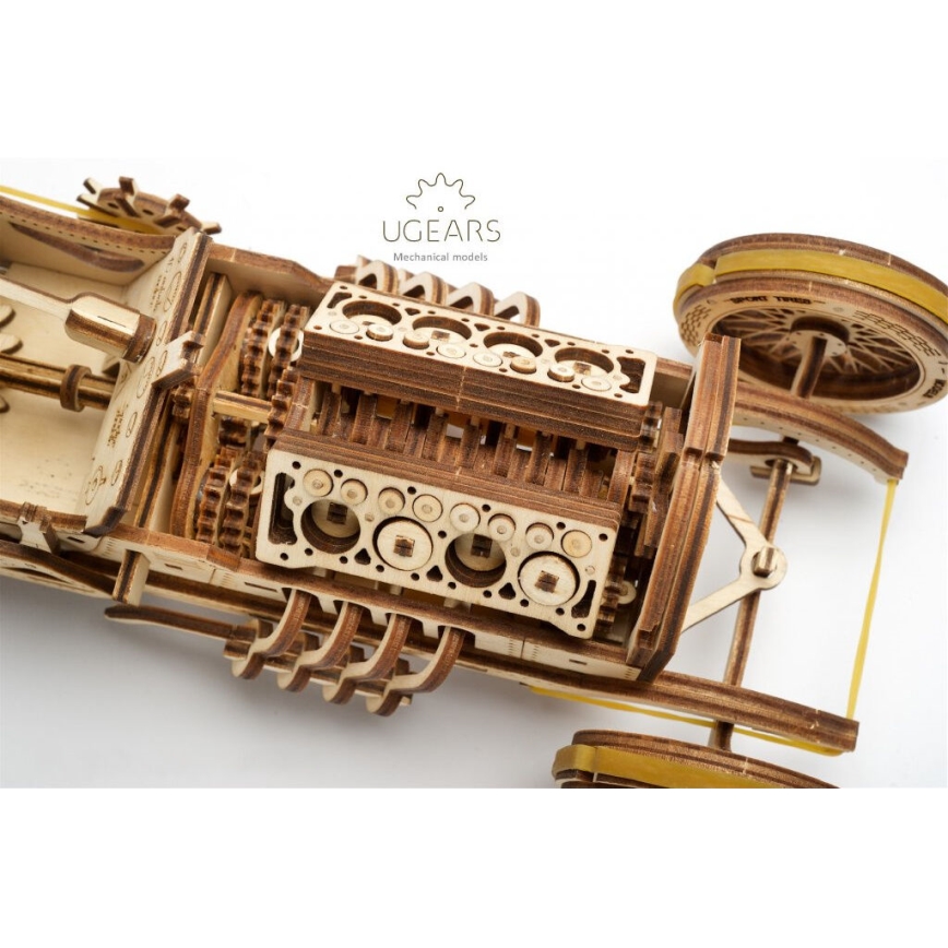 Ugears - Деревянная механическая 3D-головоломка U9 Автомобиль Grand Prix
