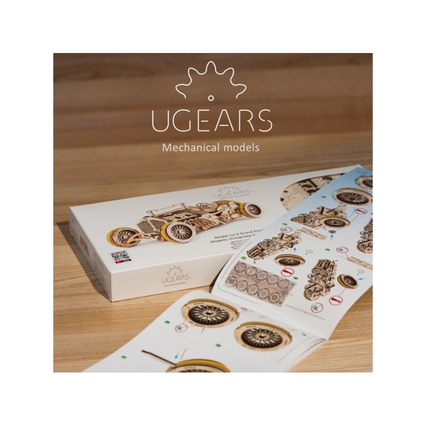 Ugears - Деревянная механическая 3D-головоломка U9 Автомобиль Grand Prix