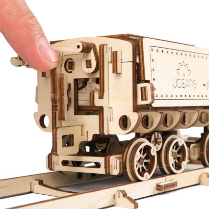 Ugears - Деревянная механическая 3D-головоломка V-Express паровоз с тендером