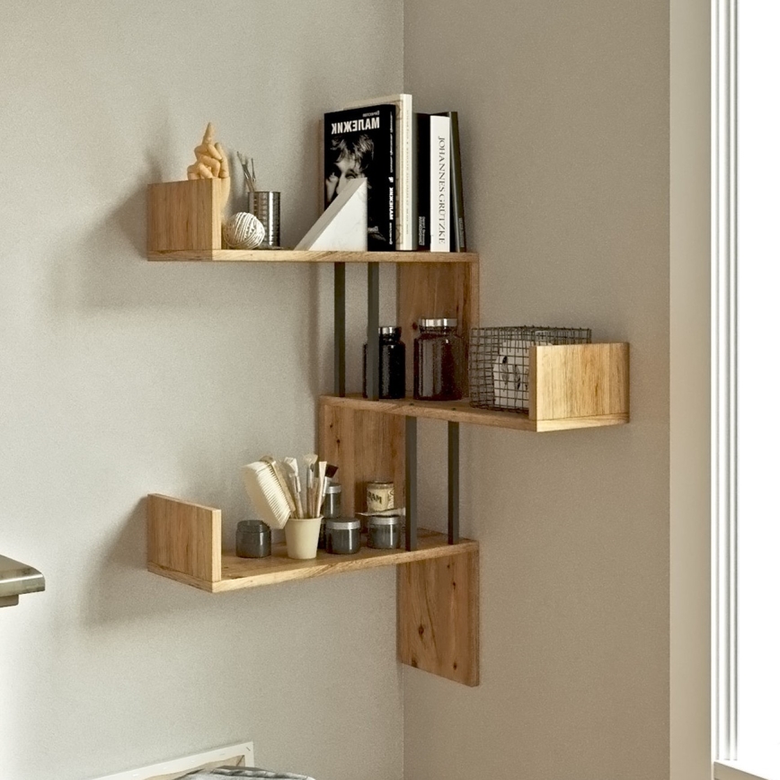 Угловая настенная полка 109,4x60 см сосна атлантическая